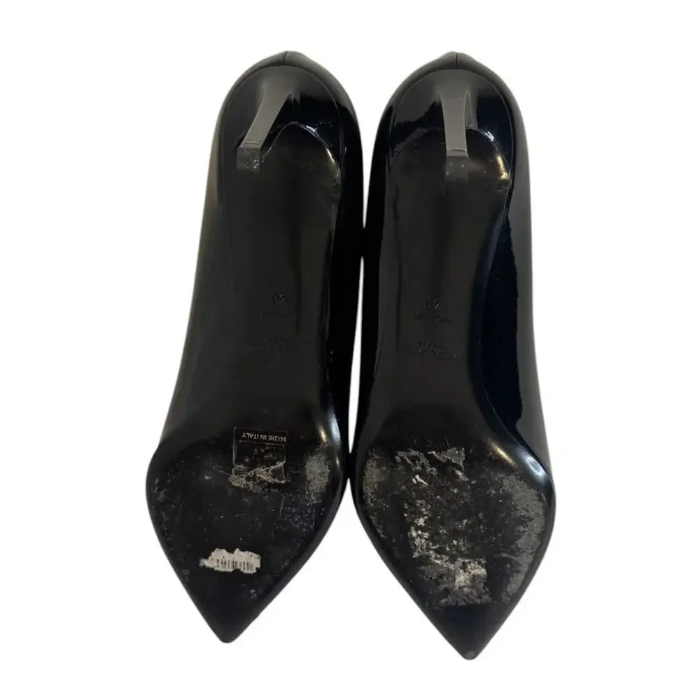 Saint Laurent Black Patent Leather Pointed Toe Heels Size 40 - Picture 6 of 12